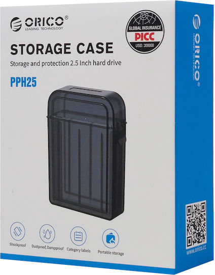 Orico Hard Drive Case for 2 Hard Drives 2.5" SATA III in Gray color