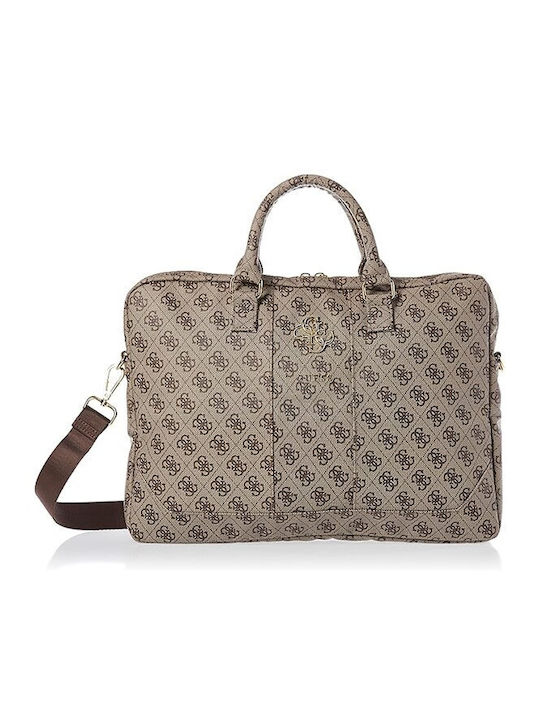 Guess Uptown Geantă De umăr / de mână pentru laptop 16" în culoarea Maro