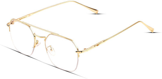 Blue Light Blaulichtblockierende Brillen Aviator Gold