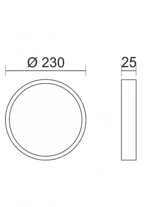 Spot Light Πλαφονιέρα 23εκ. LED