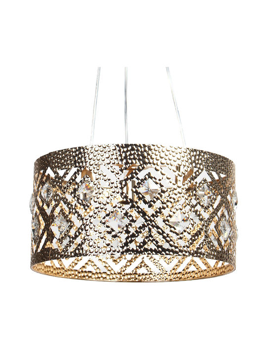 Globobox Pendant Light Gold with Crystals for Socket E27 40x40x20cm