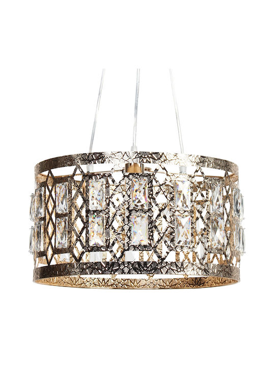 Globobox Pendant Light Gold with Crystals for Socket E27 40x40x20cm