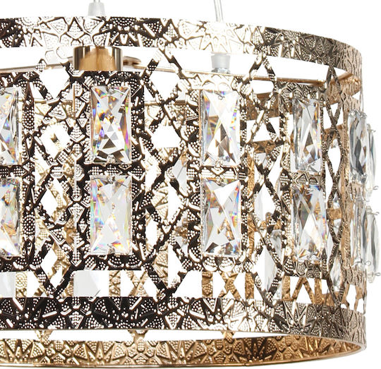 Globobox Pendant Light Gold with Crystals for Socket E27 40x40x20cm