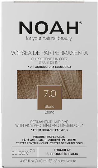 Noah for Beauty Permanent Hair Colour Vopsea de Păr fără amoniac 7.0 Blondă 140ml