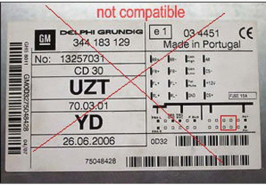 Adaptor Bluetooth AUX Microfon Conector 12 pini Compatibil Opel Cd30 Mp3 Cdc40 Cd70 Dvd90 Navi Radio