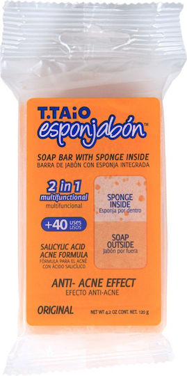 2 In 1 Bath Sponge Built-in Soap Anti-Acne Effect Esponjabon 120 Gr