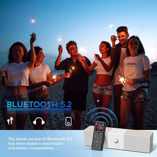 Bluetooth 5.2 MP3 Player 64 GB Cu Difuzor Hd Încorporat Radio Fm Sunet Hifi Înregistrator Vocal Design Mini