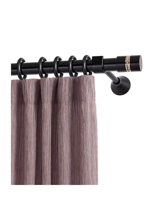 Metallic Curtain Pole Κs109 Double with Rod Φ25mm 140cm Matte Black/Gold