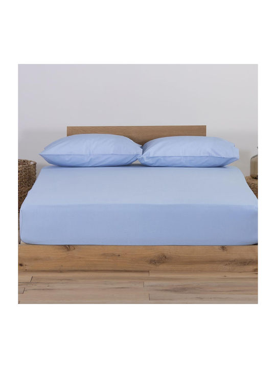 Nef-Nef Homeware Sheet King Size with Elastic 180x200+35cm. Jersey Beige