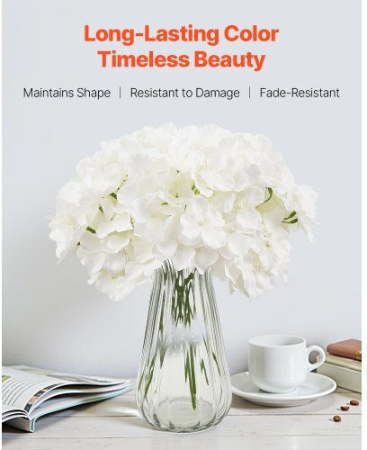 Vevor Decorative Artificial Hydrangea Flowers 205 Pieces 25 Cm White Rzxqbs205pcs6hw4t001v0