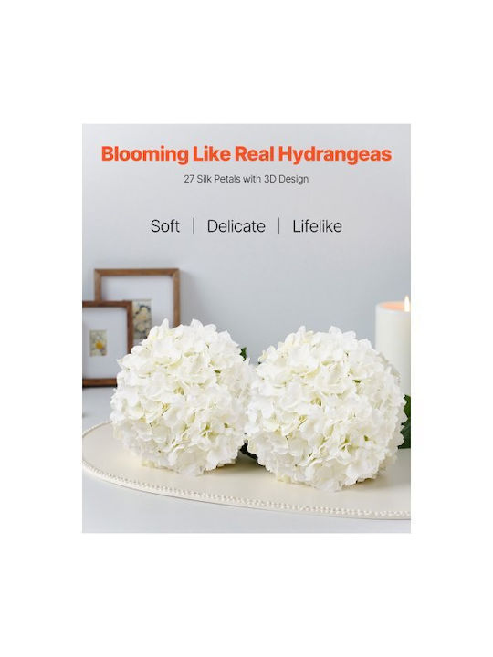 Vevor Decorative Artificial Hydrangea Flowers 205 Pieces 25 Cm White Rzxqbs205pcs6hw4t001v0