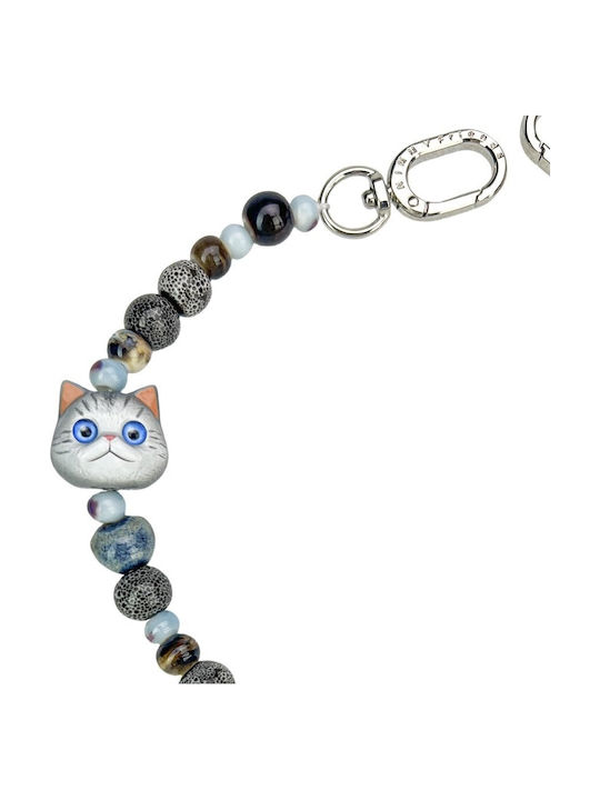 Nimmy Bag Charm Handstrap New Big Eye Cute Pets 2.0 Grey N-xdy-sl-023