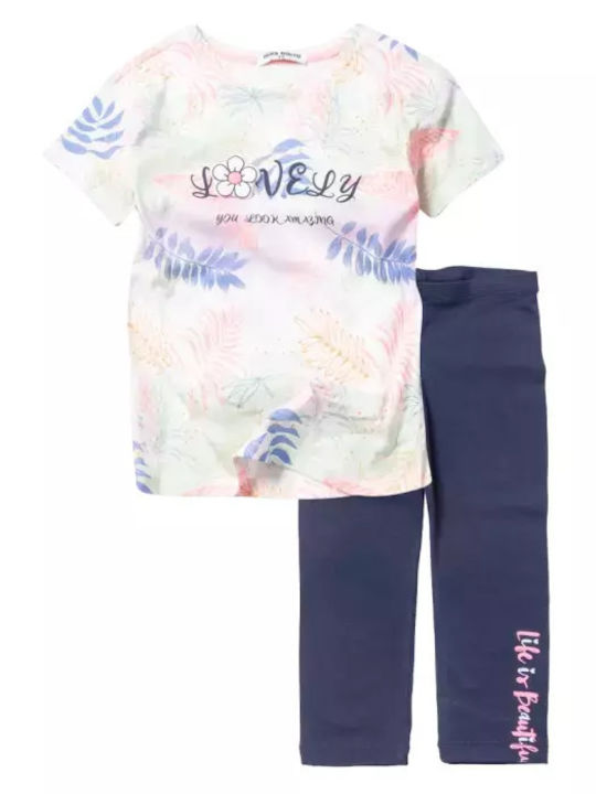 Kids' Set with Leggings Summer 2pcs Navy Blue