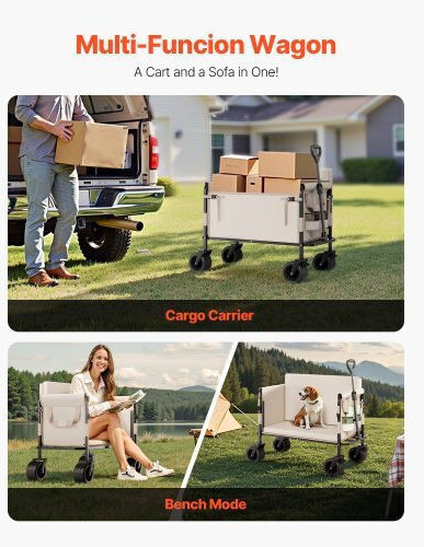 Foldable Garden Cart Four-wheel 220lt