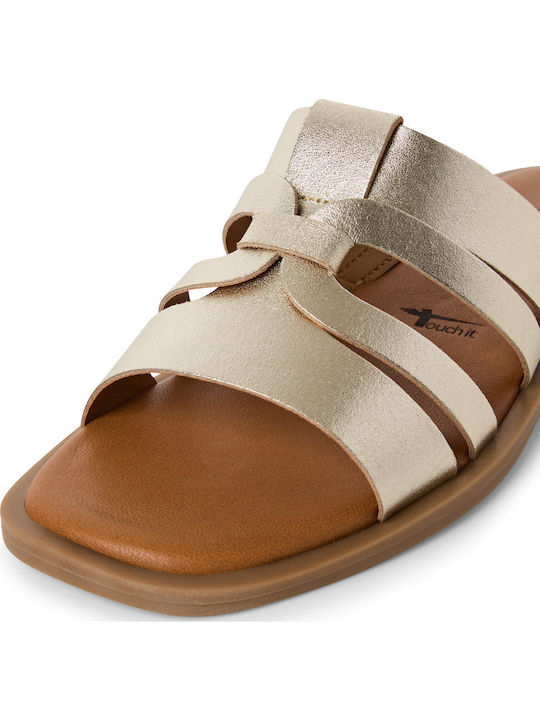 Leder Flache Damen Sandalen Silber