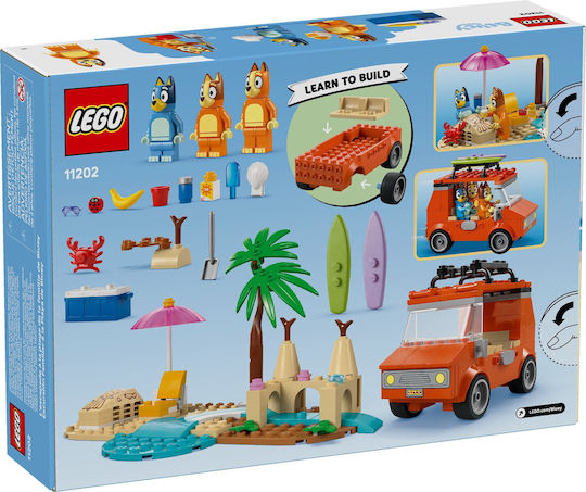 LEGO Building Blocks Bluey's Beach & Family Car Trip for 4+ Years 133 Pieces