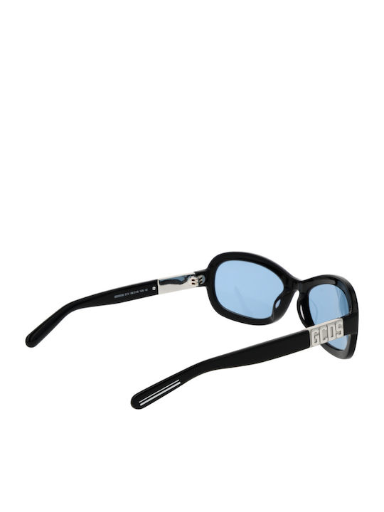 GCDS Unisex Sunglasses with Black Plastic Frame and Black Lens