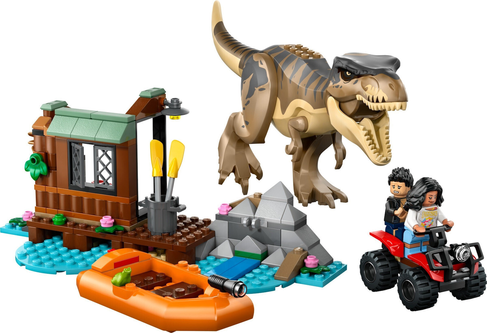 LEGO Jurassic World T.Rex River Escape Pentru 5+ Ani 199 Bucăți