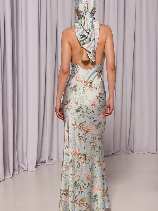 Trilogy Clothing Satin Evening Dress Blue