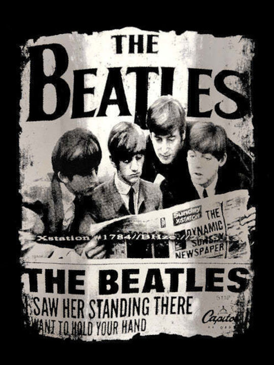 Beatles Unisex T-shirt Μαύρο