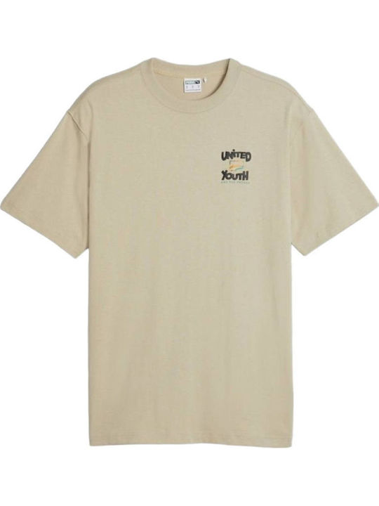 Downtown Graphic T-Shirt Beige