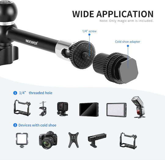 Set Braț Magic Articulat de 11 Inch Clemă Super Șurub 1/4 Inch 3/8 Inch Greutate Maximă 2 Kg Monitor Cameră Video Lumină Led Inel de Lumină