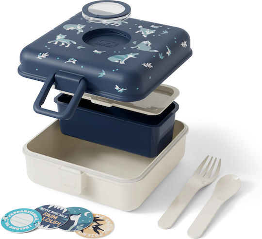 Monbento Set de mâncare pentru copii din silicon 0.85lt Albastru x x 7buc