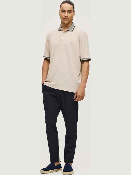 Polo Bluza Tricou Cu Mânecă Scurtă Bej Ecru