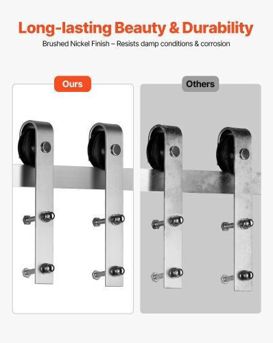 Vevor 6.6ft Sliding Barn Door Hardware Kit Single Sliding Barn Door Silver