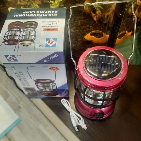 Oem Led Lantern Dimmable Solar Collector Powerbank Function Fuchsia Zj-1990t-fuchsia