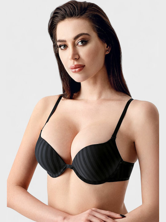 Plunge Push Up Plunge Bra Black
