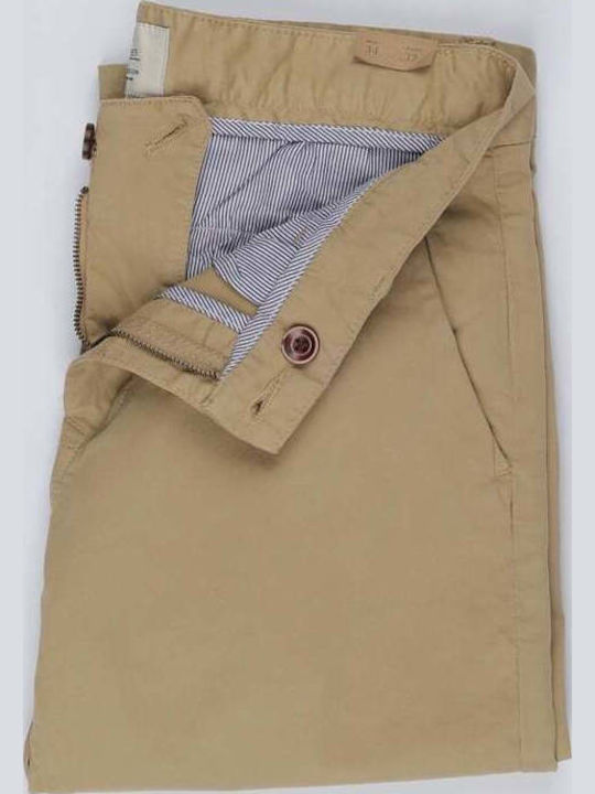Hose Chino Elastisch in Schlanker Passform Beige