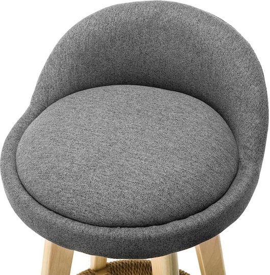 Σκαμπό Μπαρ με Πλάτη Ξύλινο Gray 80x37x37εκ.