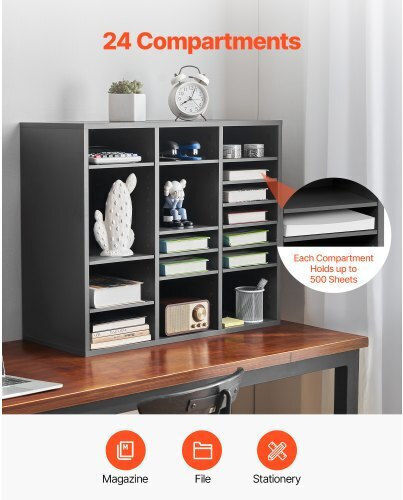 Vevor Wooden Literature Organizer Adjustable Shelves Gray Wjjekbhb24g93kuelv0