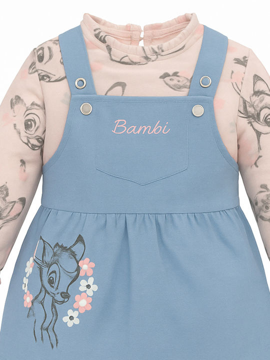Bambi Children's Dress Long Sleeve Set with Blouse Jean Blue