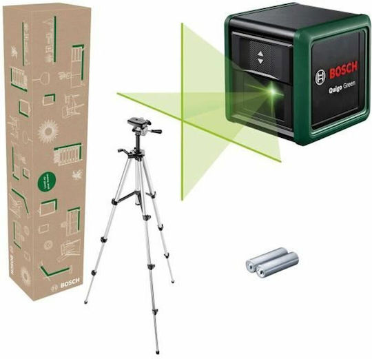 Bosch Γραμμικό Αλφάδι Laser Πράσινης Δέσμης 1.5V με Εύρος Εργασίας 12m