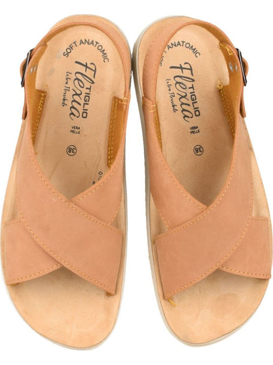 Women's Flat Sandals Anatomic in Tabac Brown Color