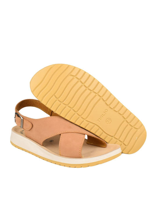 Women's Flat Sandals Anatomic in Tabac Brown Color