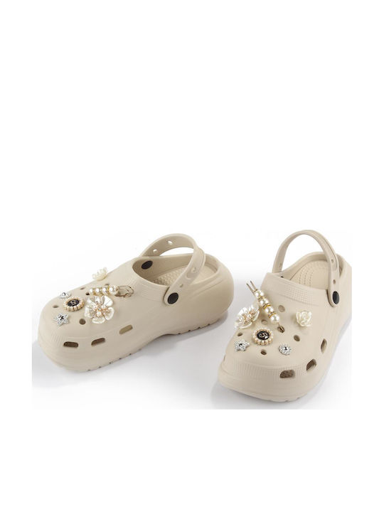 Fshoes Women's Clogs Beige