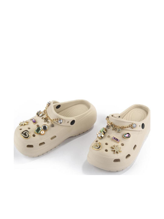 Fshoes Women's Clogs Beige