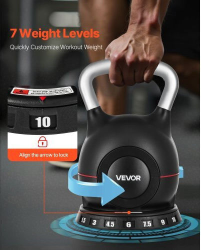 Vevor Kettlebell Reglabil 7 Niveluri de Greutate Hlkdhs1588kgl8bx1002v0