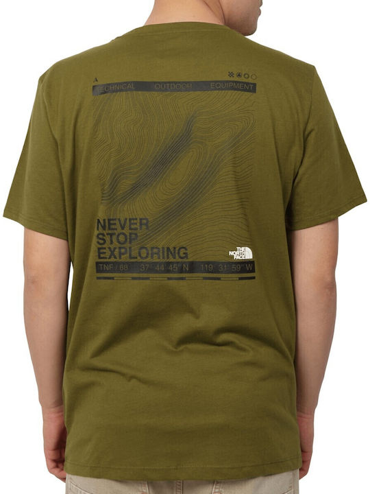 Foundation Mountain Lines Athletic T-shirt Dark Olive