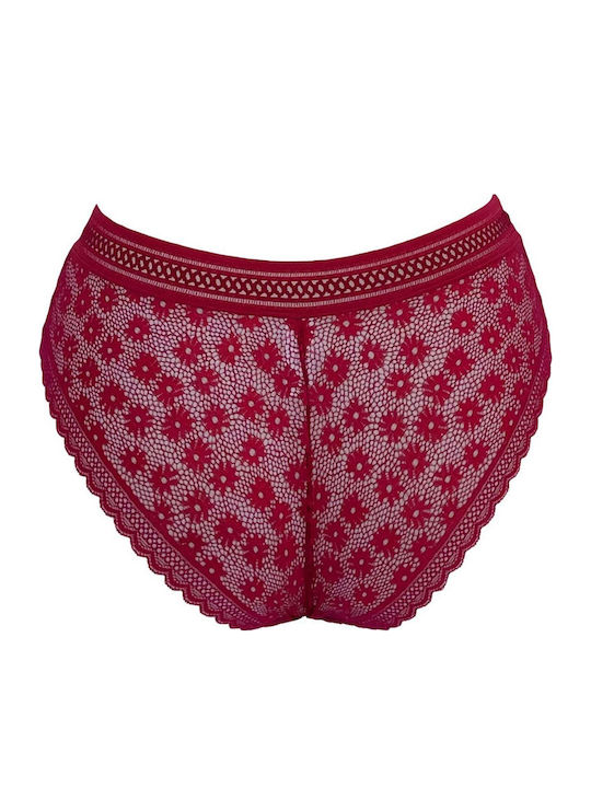Femeie Slip fără cusături cu Dantelă Burgundy