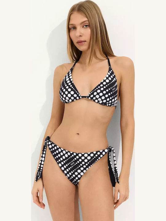 Bikini Top Dreieck Weiß-Schwarz