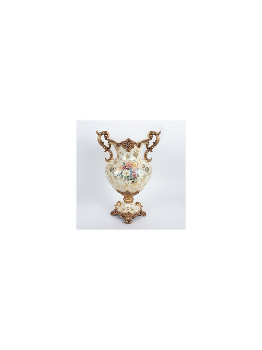 Eurolamp Διακοσμητικό Βάζο Πορσελάνης Χρυσό Φ34xΥ48cm
