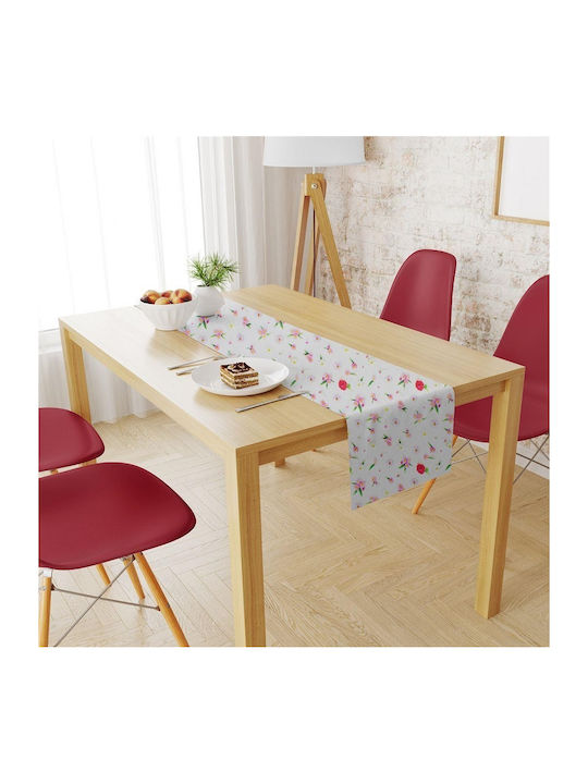 Tablecloth Stain Resistant Set 2pcs Daisies 463 White-pink 140x220cm