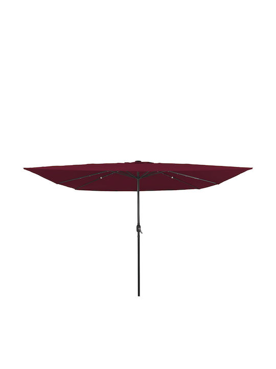 Square Aluminum Burgundy Parasol 2.49x2.49xH2.49m