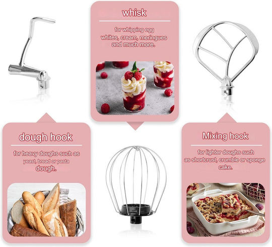 Clatronic KM 3711 263875 Mixează 1100W cu Vas din Oțel Inoxidabil 5lt Roz