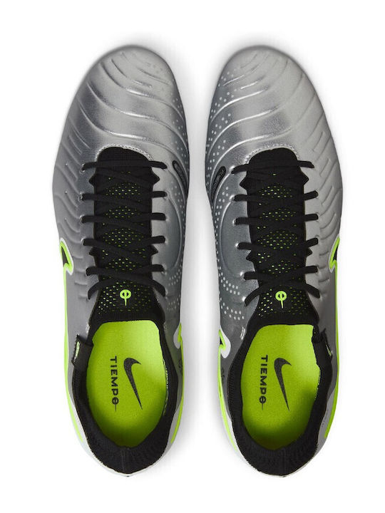 Nike Tiempo Legend 10 Elite Футболни Обувки с Бутони Сребристи