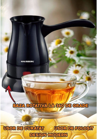 Hausberg Cafetieră electrică grecească 600W cu Capacitate 300ml Negru